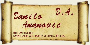 Danilo Amanović vizit kartica